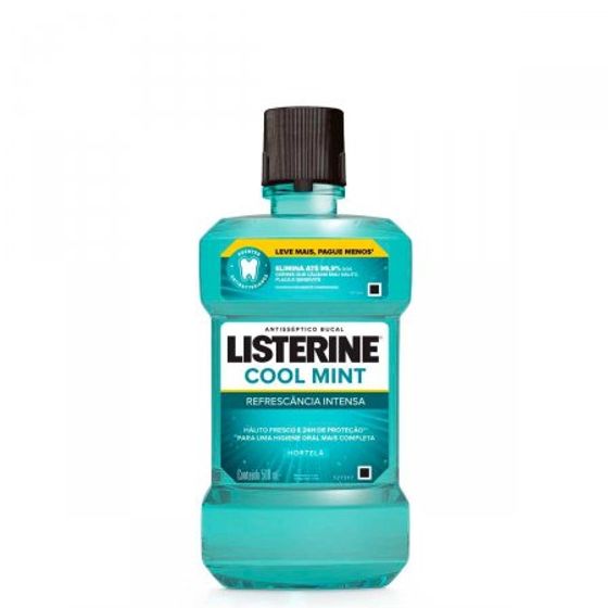 Antisseptico Bucal Listerine Cool Mint Hortelã Leve 500mL Pague 350mL - Imagem 1
