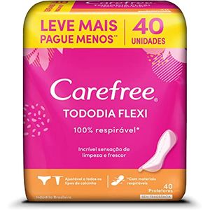 Protetor Diario Carefree Tododia Flexi com 40 unidades