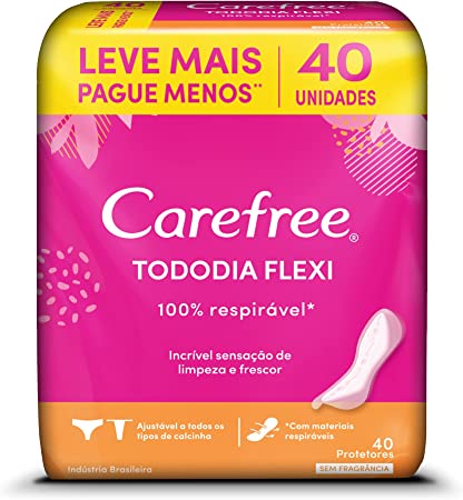 Protetor Diario Carefree Tododia Flexi com 40 unidades - Imagem 1
