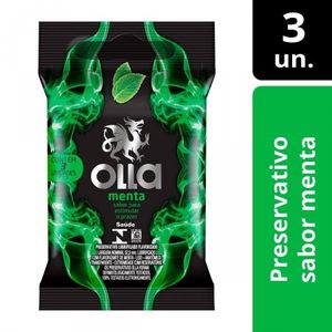 Preservativo Olla Lubrificado Menta, 3 Unidades