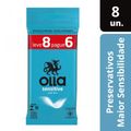 Preservativo Olla Lubrificado Sensitive, Leve 8 E Pague 6, 8 Unidades