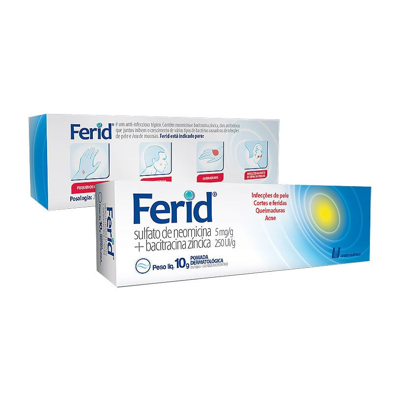 Ferid 5MG/G + 250UI/G Pomada dermatológica - Bisnaga com 10 g - Imagem 1