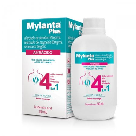 Mylanta Plus Suspensão Oral Sabor Morango - Frasco com 240 mL - Imagem 1