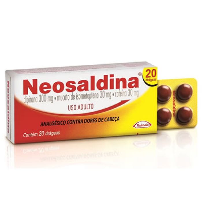 Neosaldina 300MG + 30MG + 30MG Comprimido revestido - Caixa com 20 Drágeas - Imagem 1