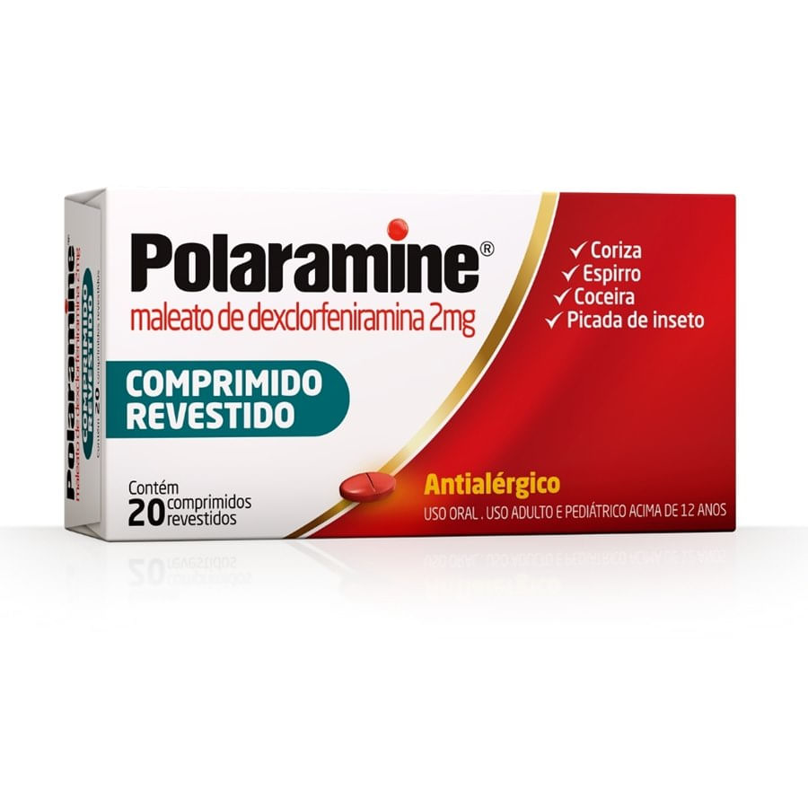 Polaramine 2MG Comprimido revestido - Caixa com 20 Comprimidos - Imagem 1