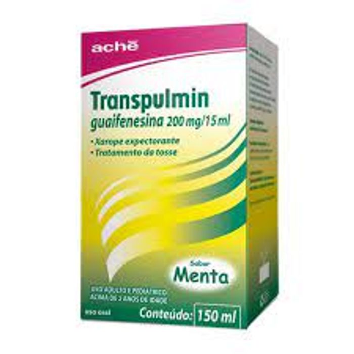 Transpulmin Xarope Adulto 200mg/15ml Sabor Menta - Frasco com 150mL - Imagem 1