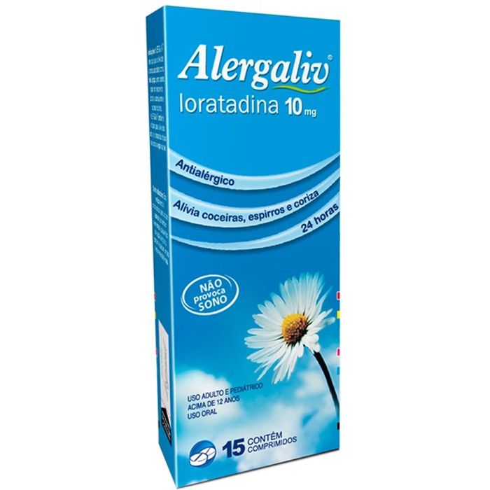 Alergaliv 10MG Comprimido - Caixa com 15 Comprimidos - Imagem 1