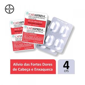 Cafiaspirina 650mg + 65mg Comprimido Simples - Blíster com 4 Comprimidos