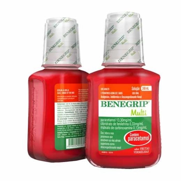 Benegrip Multi 0.13MG/ML + 0.33MG/ML + 13.3MG/ML Solução oral - Frasco com 240 mL - Imagem 1