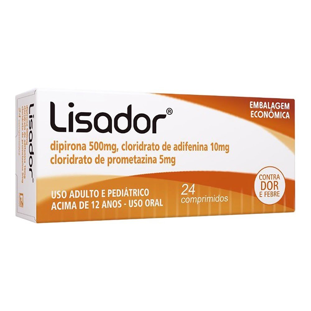 Lisador 10MG + 500MG + 5MG Comprimido simples - Caixa com 24 Comprimidos - Imagem 1