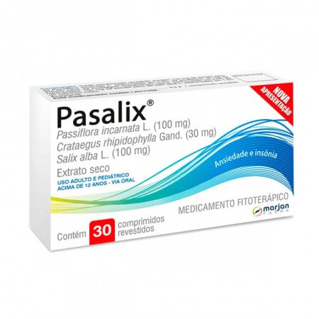 Pasalix 100mg + 30mg + 100mg - Caixa com 30 Comprimidos Revestidos - Imagem 1
