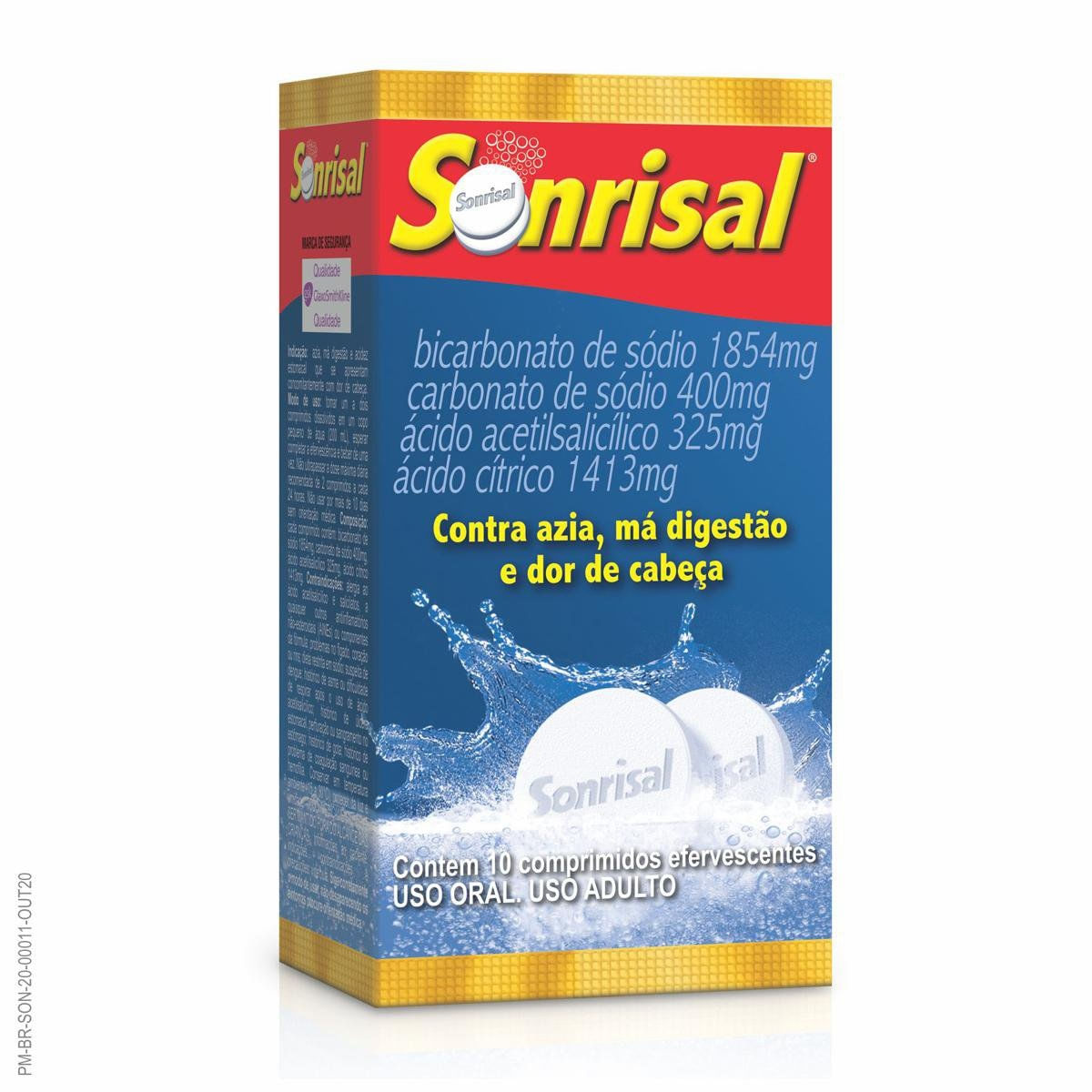 Sonrisal Comprimido efervescente - 5 Envelopes com 2 Comprimidos - Imagem 1