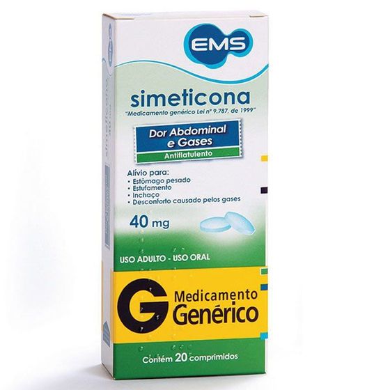 Simeticona 40MG Comprimido - 20 Comprimidos - Imagem 1