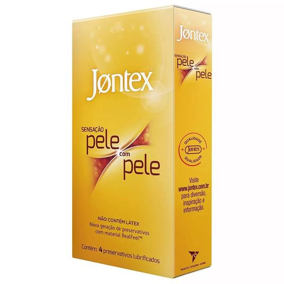 Preservativo Jontex Lubrificado Pele com Pele, 4 Unidades - Imagem 1