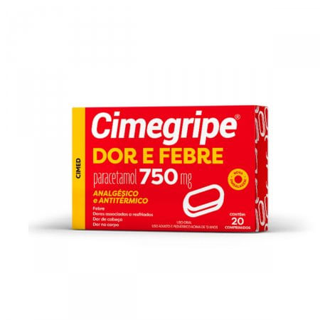 Cimegripe Dor e Febre 750mg - Caixa com 20 Comprimidos - Imagem 1