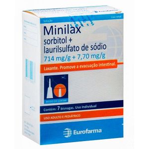 Minilax 7.7mg/g + 714mg/g Solução Retal - 7 Bisnagas com 6.5g