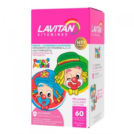 Lavitan Kids 60 Comprimidos Mastigáveis, Tutti Frutti - Imagem 1