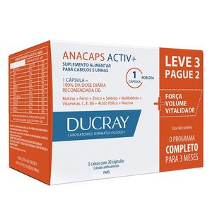 Ducray Anacaps Activ 3 Caixas com 30 Cápsulas cada