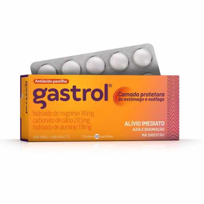 Gastrol 231.5MG + 178MG + 185MG Pastilha - Caixa com 20 Pastilhas - Imagem 1