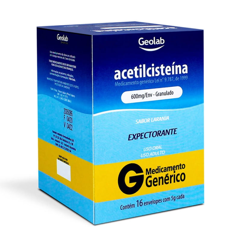 Acetilcisteína 600MG Granulado - 16 Envelopes com 5 g - Imagem 1
