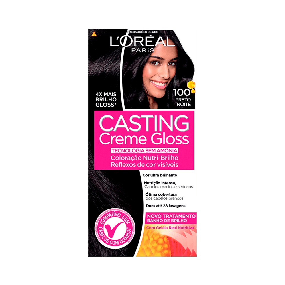 Tintura Casting Creme Gloss Loreal Nº 100 Preto Noite - Imagem 1