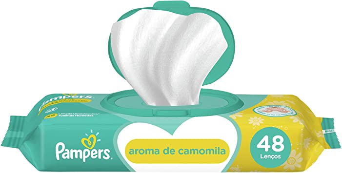 Lenço Umedecido Camomila Suave Pampers Pacote 48 Unidades - Imagem 1