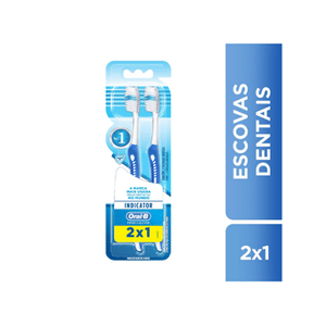 Escova Dental Oral B Indicator Plus Nº 30 Macia Kit 2 Uni