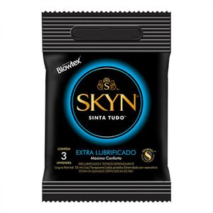 Preservativo Blowtex Skyn extra lubrificado com 3 unidades