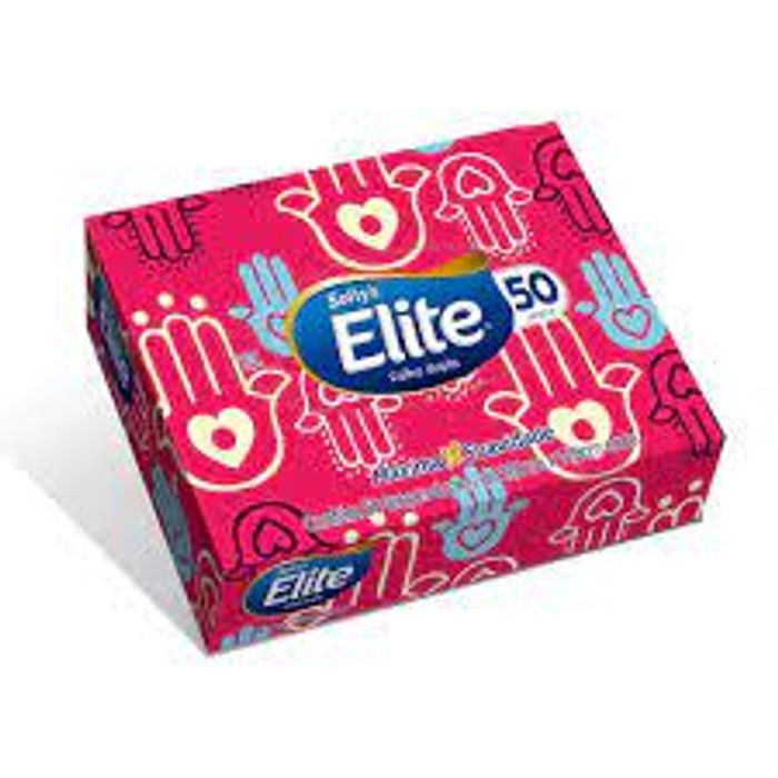 Lenço De Papel Folha Dupla Elite Softys 21,0Cm X 14,8Cm Caixa 50 Unidades - Imagem 1