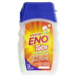 Eno Tabs Frutas Sortidas 750mg - Frasco com 48 Comprimidos Mastigáveis