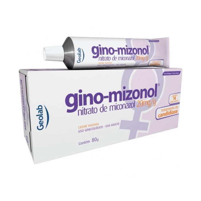 Gino Mizonol 20MG/G Creme vaginal - Bisnaga com 80 g - Imagem 1