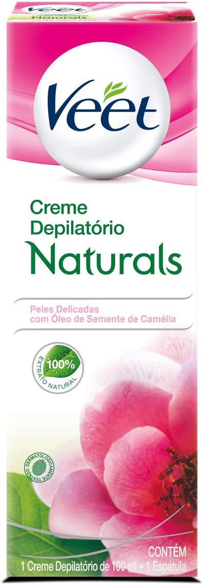 Creme Depilatório Peles Delicadas Veet Naturals Caixa 100Ml - Imagem 1