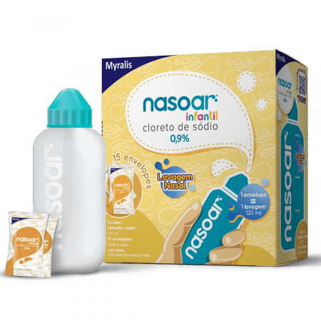 Nasoar Infantil 0,9% Solução Nasal 15 Envelopes com 1g - Imagem 1