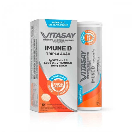 Suplemento Vitamínico Vitasay Imune D Trip 10 Comprimidos Efervescentes - Imagem 1