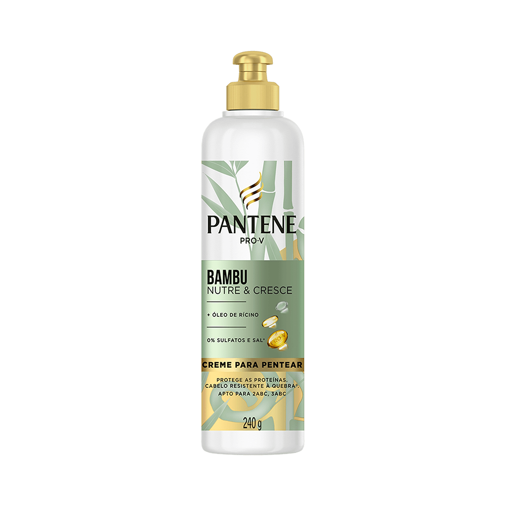 Creme Para Pentear Pantene Bambu Nutre & Cresce Frasco 240G - Imagem 1