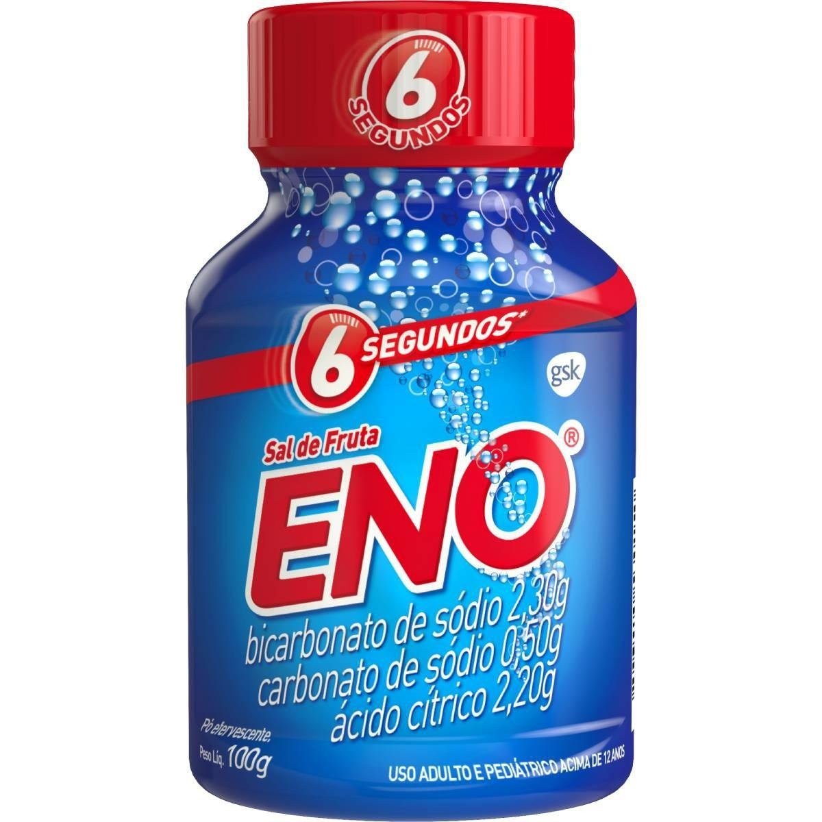 Sal de Fruta Eno 2.13g + 2.31g + 0.5g Pó efervescente Tradicional - Frasco com 100g - Imagem 1