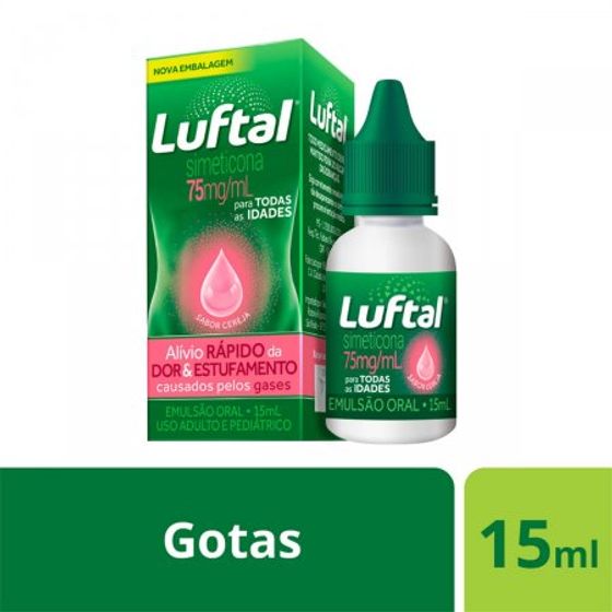 Luftal Gotas 75mg/mL Emulsão Oral Sabor Cereja - Frasco com 15 mL - Imagem 1