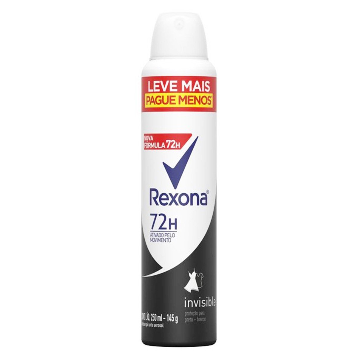 Antitranspirante Aerossol Invisible Rexona 250Ml Leve Mais Pague Menos - Imagem 1