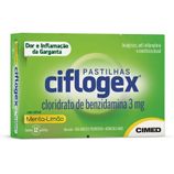 Ciflogex 3mg Pastilha Sabor Menta e Limão - Caixa com 12 Pastilhas