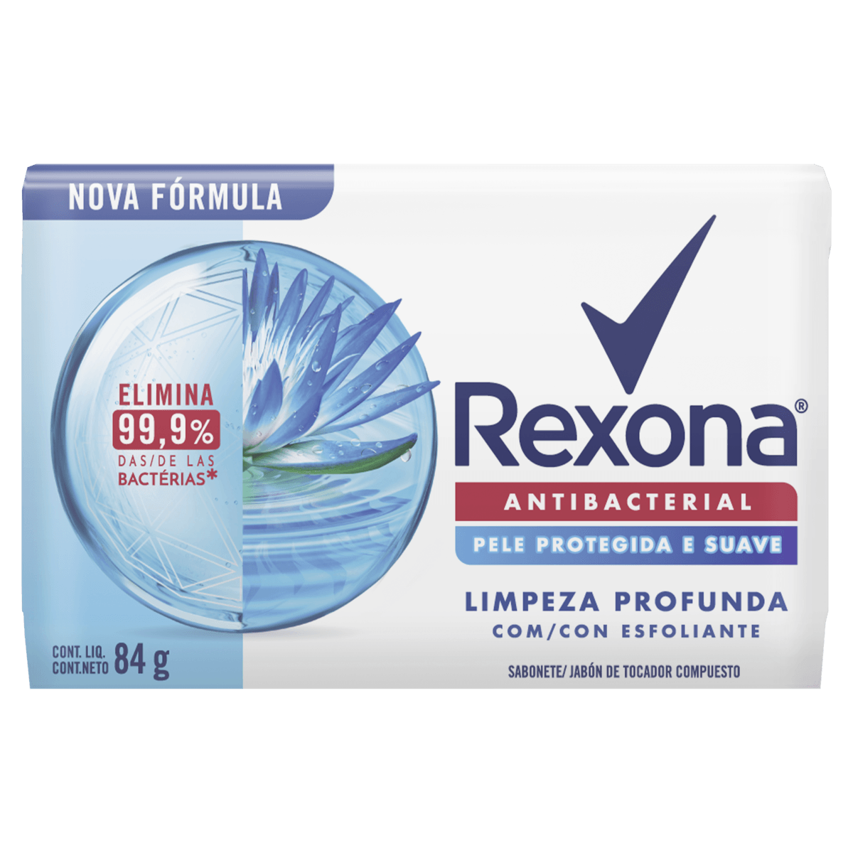 Rexona Antibacterial Limpeza Profunda Sabonete em Barra 84G - Imagem 1