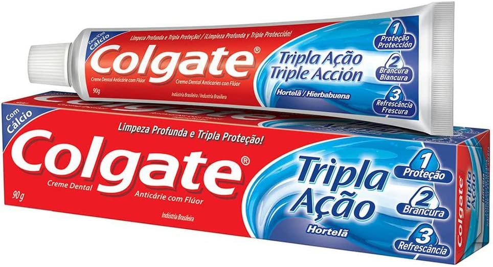 Creme Dental Hortelã Colgate Tripla Ação Caixa 90G - Imagem 1