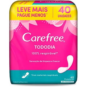 Protetor Diário Carefree Brisa Sem Perfume com 40 Unidades