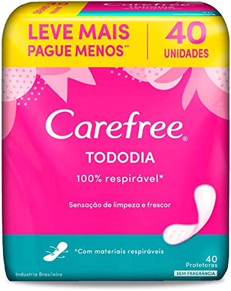 Protetor Diário Carefree Brisa Sem Perfume com 40 Unidades - Imagem 1