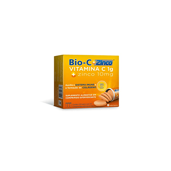 Bio-C + Zinco 1000mg + 10mg Comprimido efervescente - Tubo com 30 Comprimidos - Imagem 1