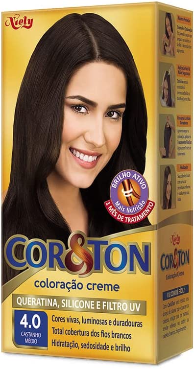 Tintura Cor & Ton 4.0 Castanho Médio Mini Kit - Imagem 1