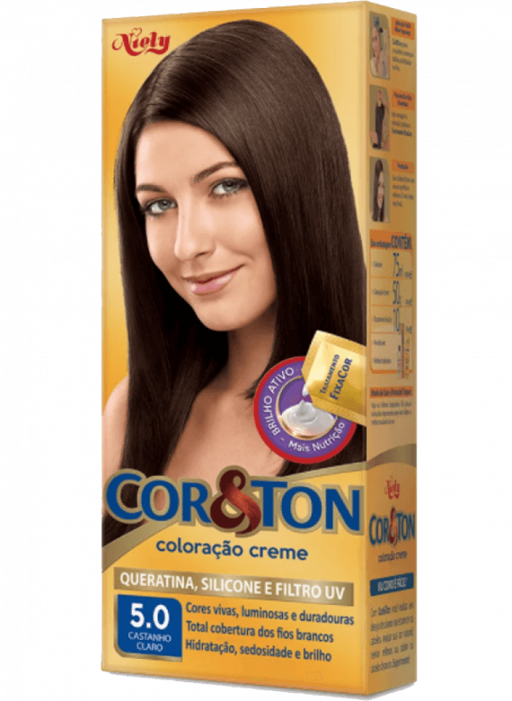 Tintura Cor & Ton 5.0 Castanho Claro Mini Kit - Imagem 1