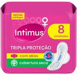Absorvente Intimus Gel Tripla Protecao Cobertura Seca Com Abas, 8 Unidades