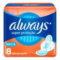 Absorvente Always Super Protecao Cobertura Seca com Abas 8 Unidades