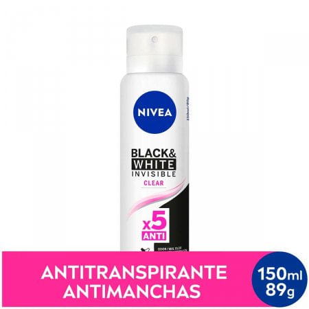 Desodorante Feminino Nivea Invisible For Black & White clear, aerosol, 1 unidade com 150mL - Imagem 1