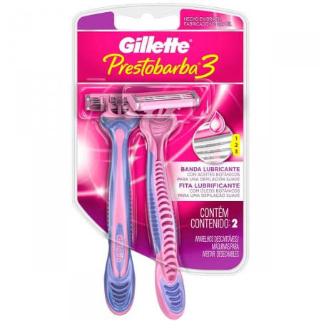 Aparelho de Depilacao Gillette Prestobarba 3 Feminino com 2 unidades - Imagem 1